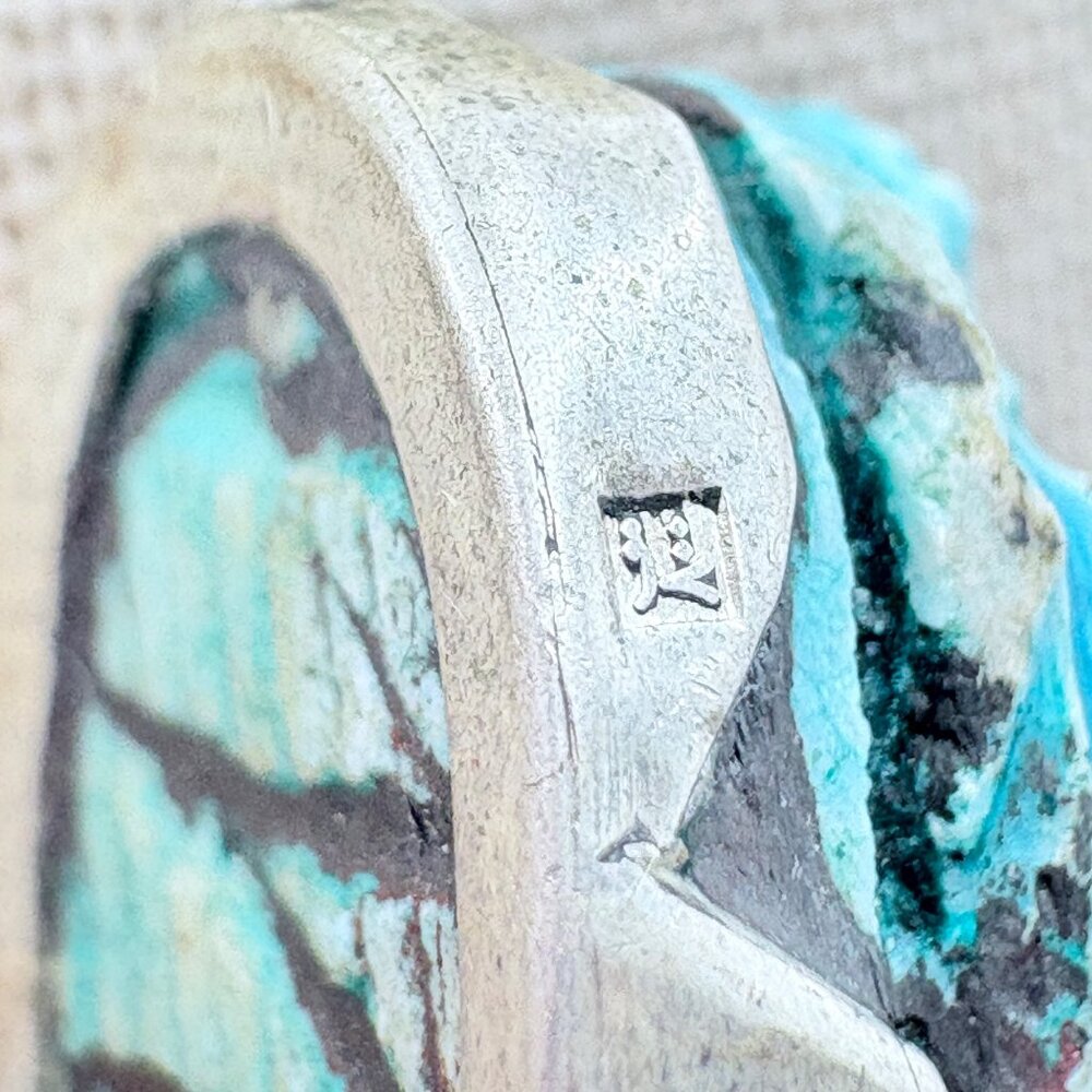 Turquoise Carved Scarab Pendant Necklace Sterling Silver 925 Size 15.5" Length - Picture 9 of 16